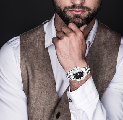 Matrix Antique Day and Date With Stainless Steel Strap Analog Watch for Men