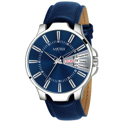 Matrix Leather Antique 3.0 Collection Day & Date Wrist Analog Watch For Men & Boys