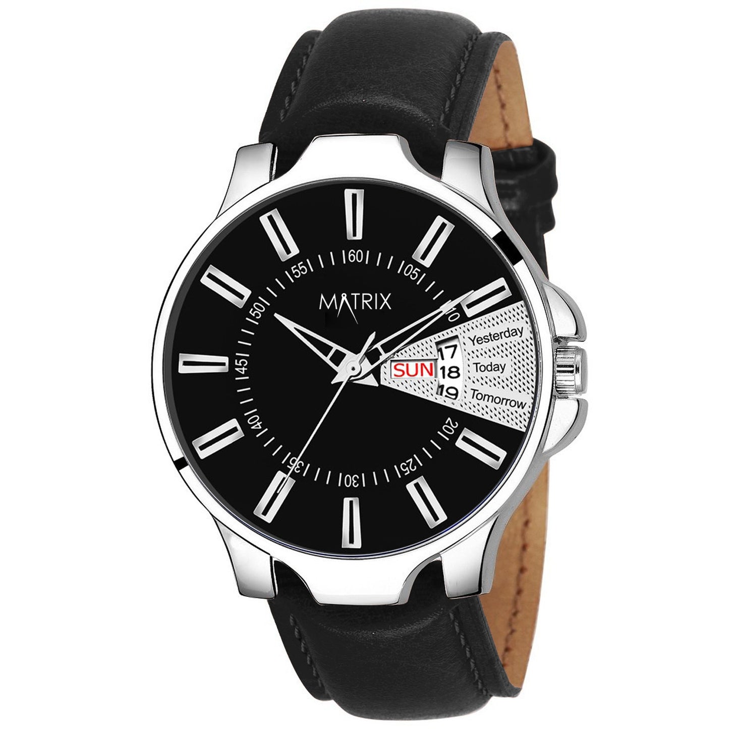 Matrix Leather Antique 3.0 Collection Day & Date Wrist Analog Watch For Men & Boys