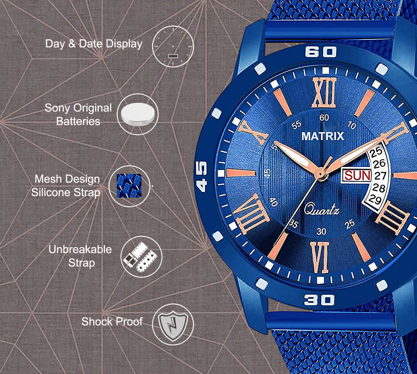 Matrix Heritage Analog Day & Date Watch for Men