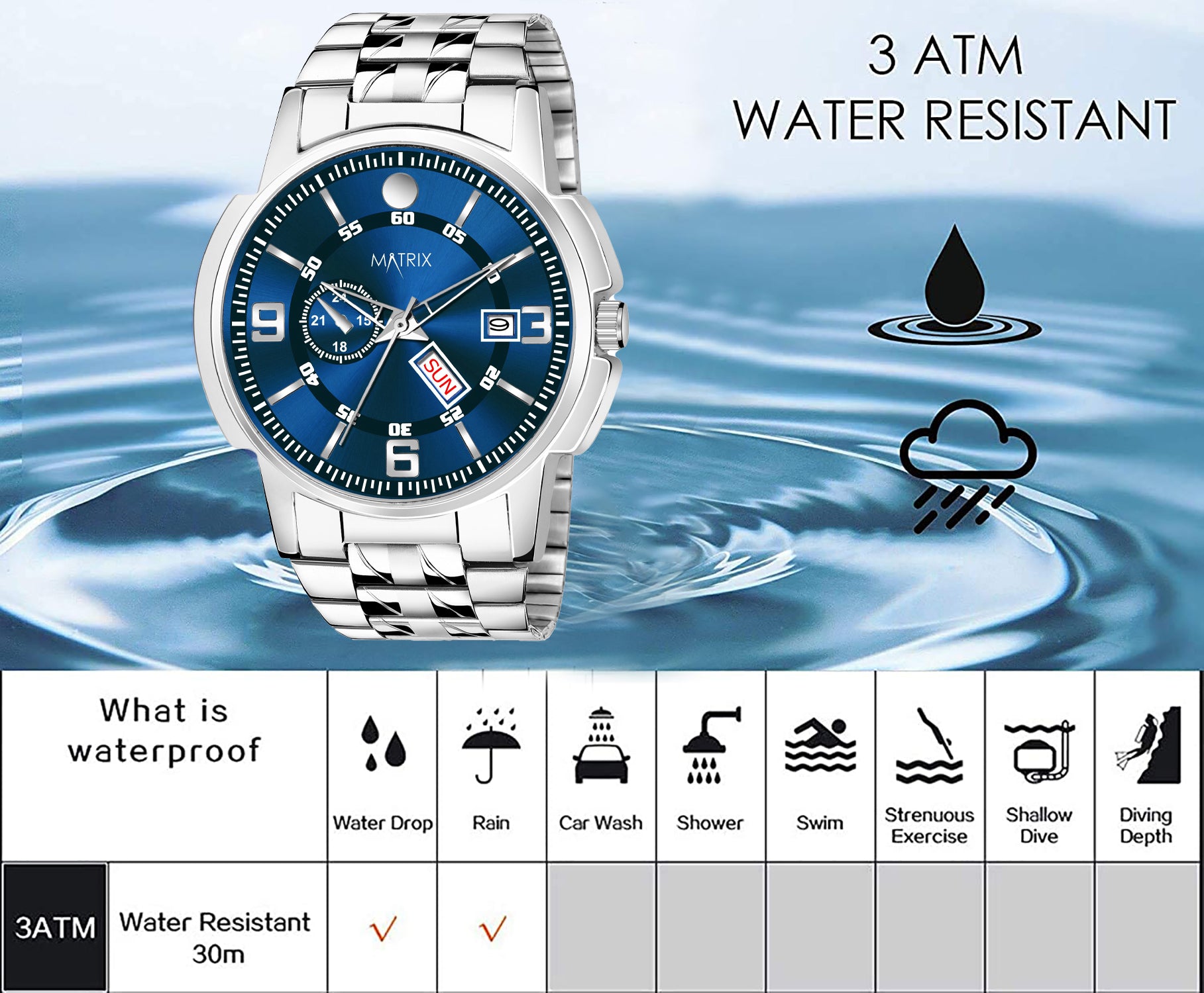 Matrix Superior Day Date With Stainless Steel Strap – Matrix