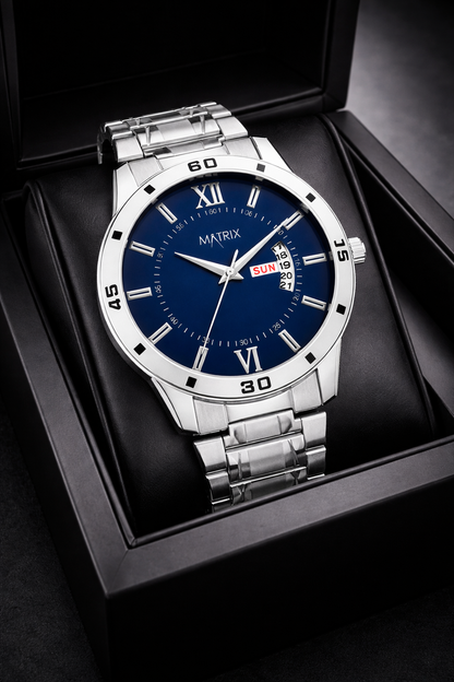 Matrix Antique Day and Date With Stainless Steel Strap Analog Watch for Men