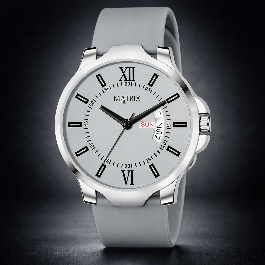 Matrix Antique 2.0 Day & Date Softest Silicone Strap Analog Watch For Men & Boys