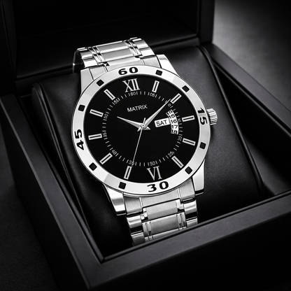 Matrix Antique Day and Date With Stainless Steel Strap Analog Watch for Men
