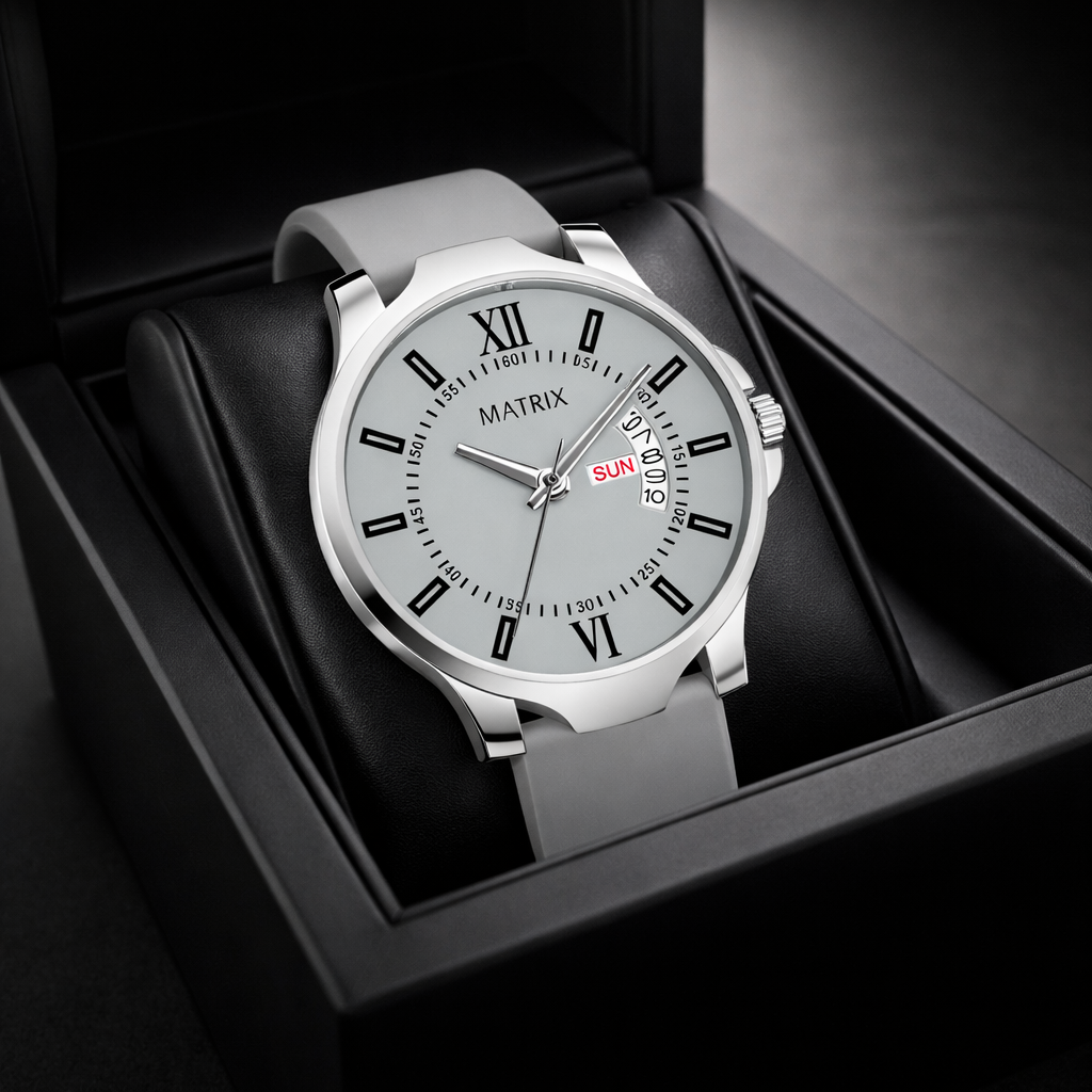 Matrix Antique 2.0 Day & Date Softest Silicone Strap Analog Watch For Men & Boys