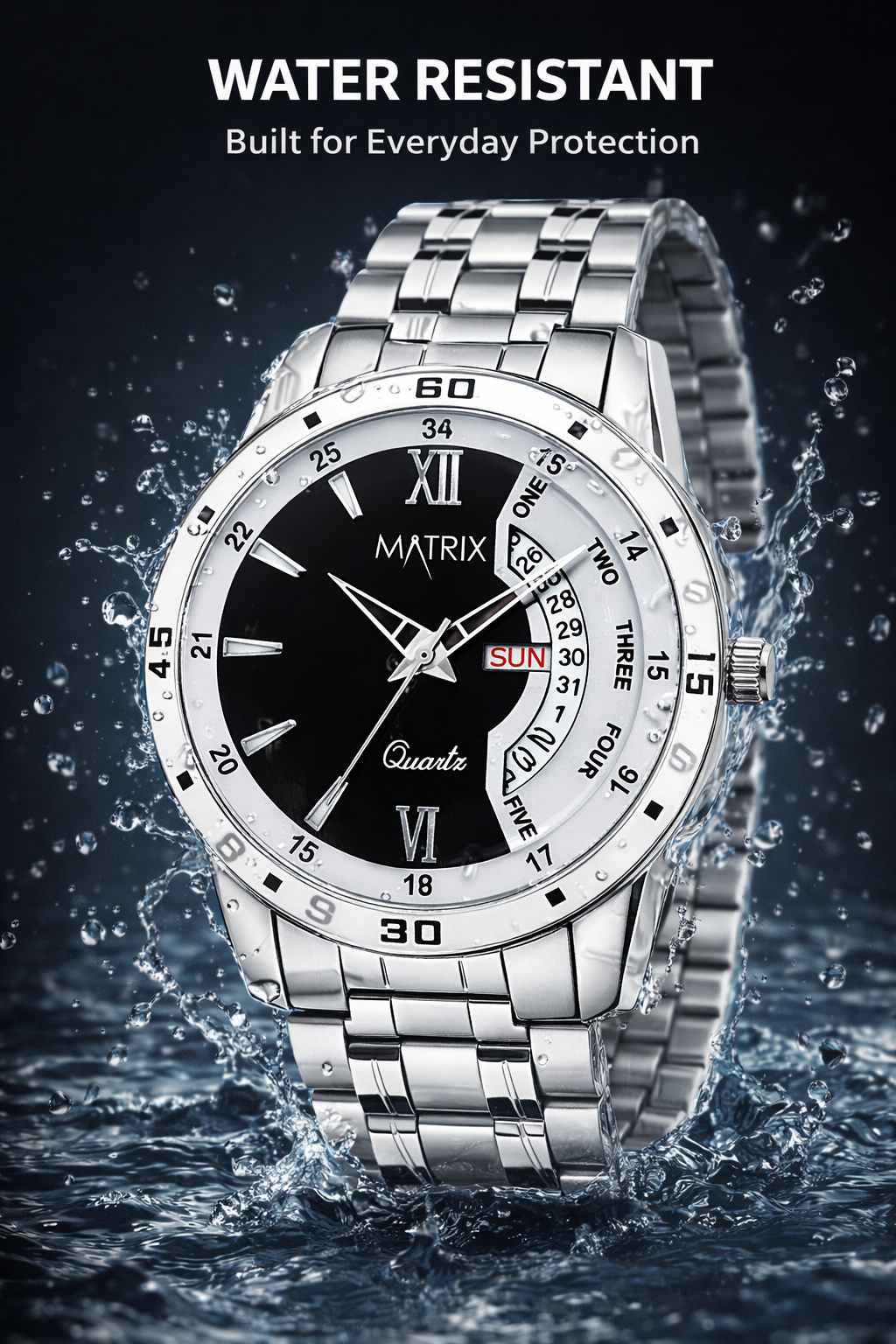 Matrix Antique Day and Date With Stainless Steel Strap Analog Watch for Men