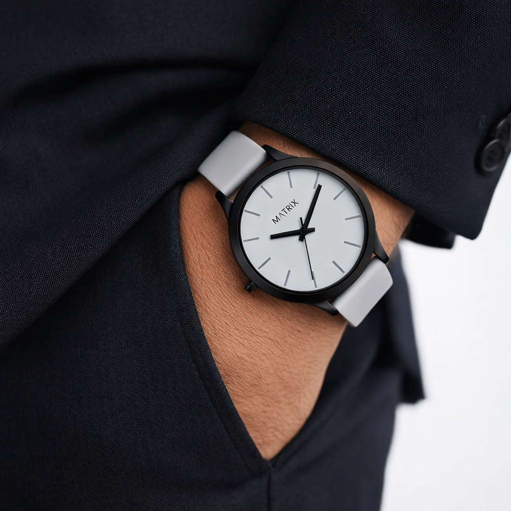 Matrix Minimalist Silicone Strap Analog Watch for Men & Boys