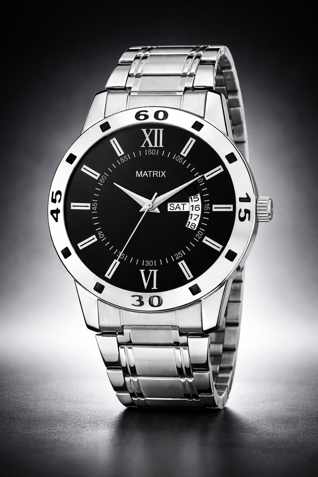 Matrix Antique Day and Date With Stainless Steel Strap Analog Watch for Men