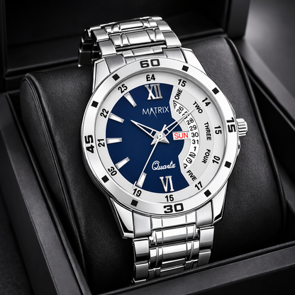 Matrix Antique Day and Date With Stainless Steel Strap Analog Watch for Men
