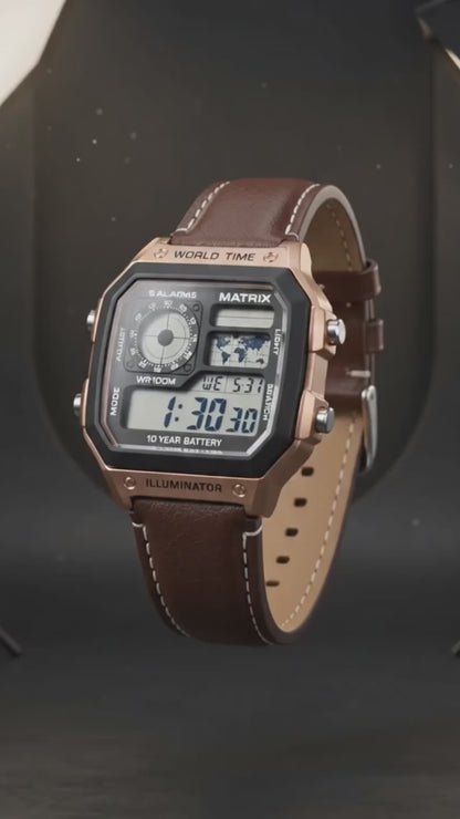 Matrix ILLUMINATOR World Time Sports Digital Watch For Men