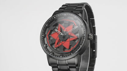 MotionX Spinning Car Wheel Dial Chain Strap Analog Watch for Men